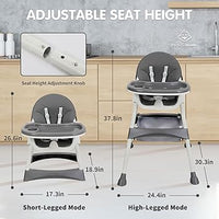 Thumbnail for Kidilo 4in1 Convertible High Chair For Kids-Gray