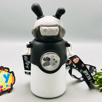 Thumbnail for Stainless Steel Kids Ox Rabbit Water Bottle - Black