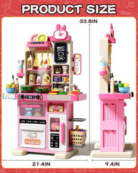 Thumbnail for 63Pcs Pretend Play Steam Kitchen Set With Light & Sound