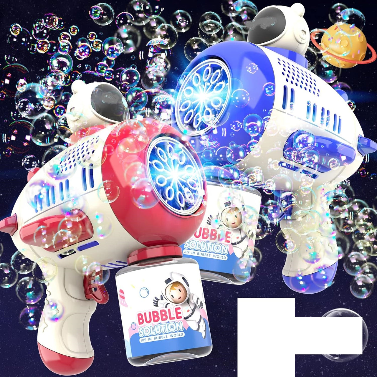 12 Holes Electric Space Design Colorful Bubble Gun With Lights