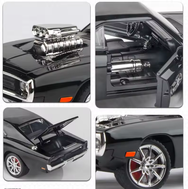 1:24 Diecast Dodge Charger 1970 Fast & Furious Model Car