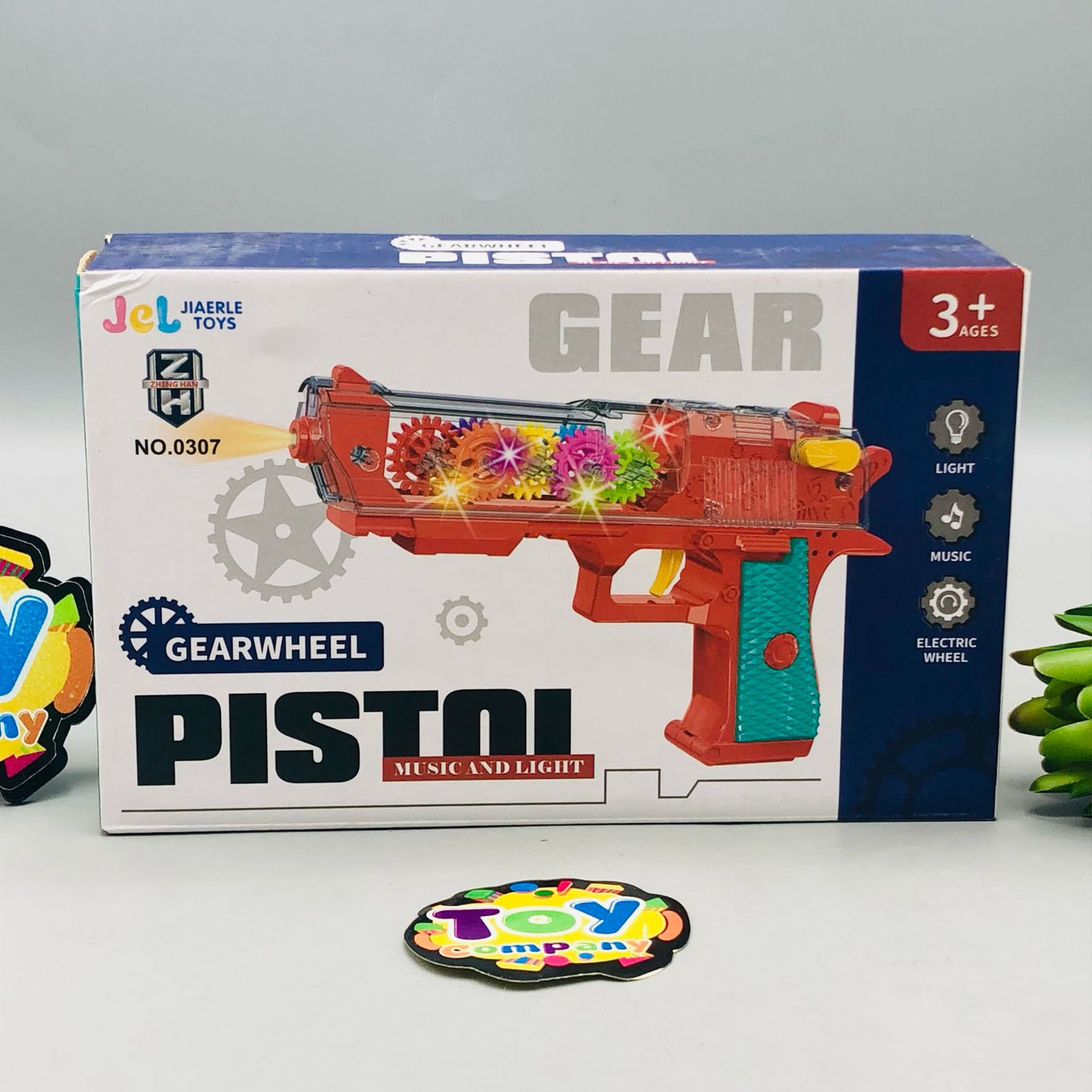 Transparent Gear Pistol With Light & Sound