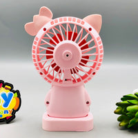 Thumbnail for Rechargeable Cute Kitty Style Mini Table Fan With Light