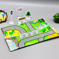 Thumbnail for Diecast 8Pcs Traffic Cars With Road Mat & Accessories