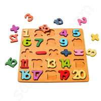 Thumbnail for 8* Inches Mini Wooden Number Puzzle & Signs Board