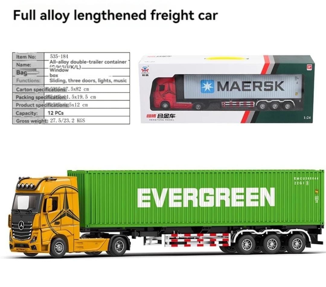 1:24 Diecast Metal Transport Container Truck