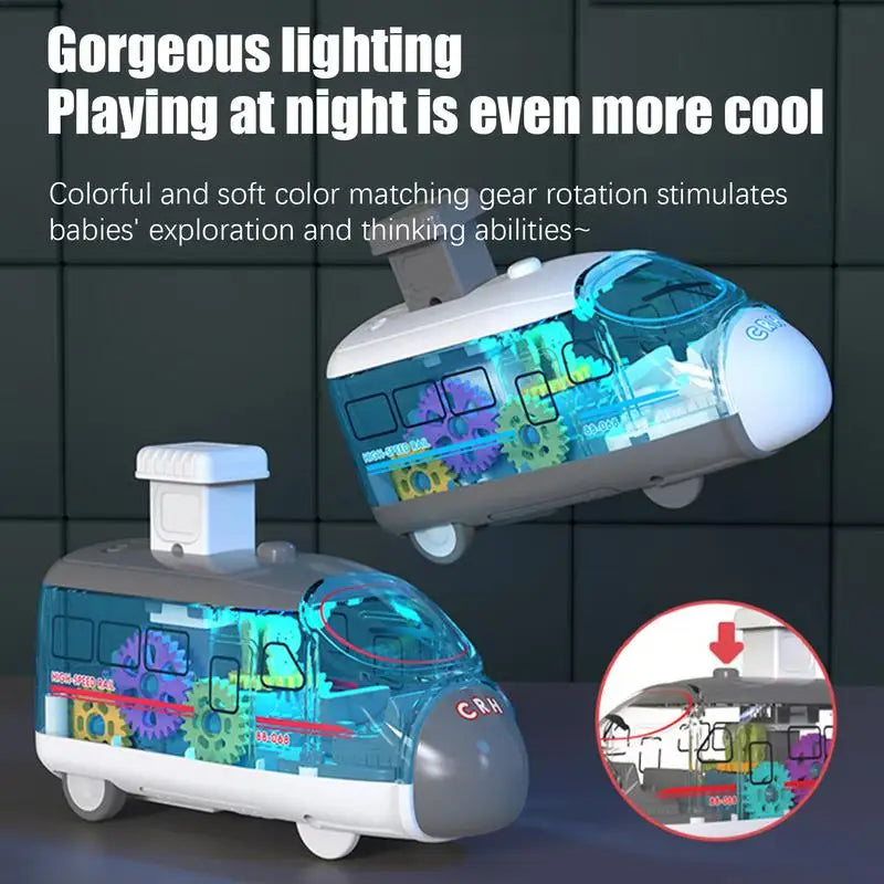 Rail Light-up Rotating Gear Push & Go Toy