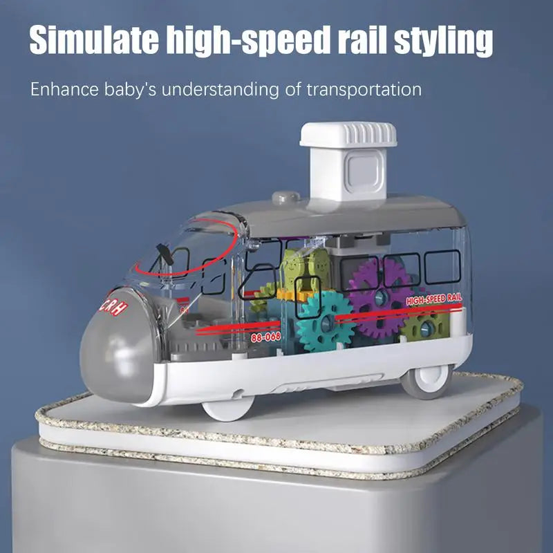 Rail Light-up Rotating Gear Push & Go Toy