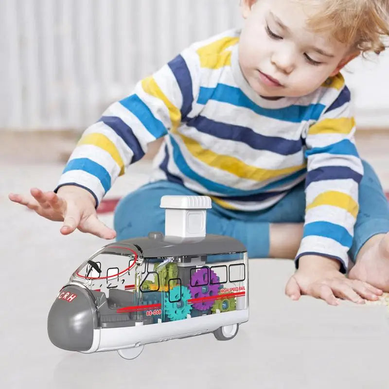 Rail Light-up Rotating Gear Push & Go Toy