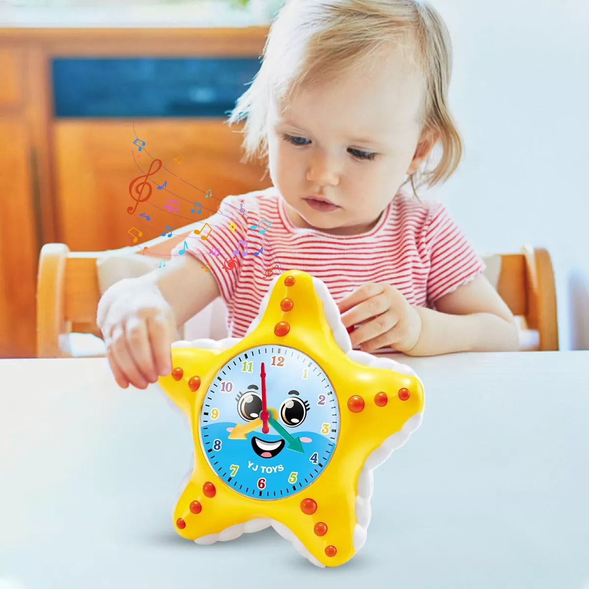 Electric Rotating Starfish Clock With Light & Music