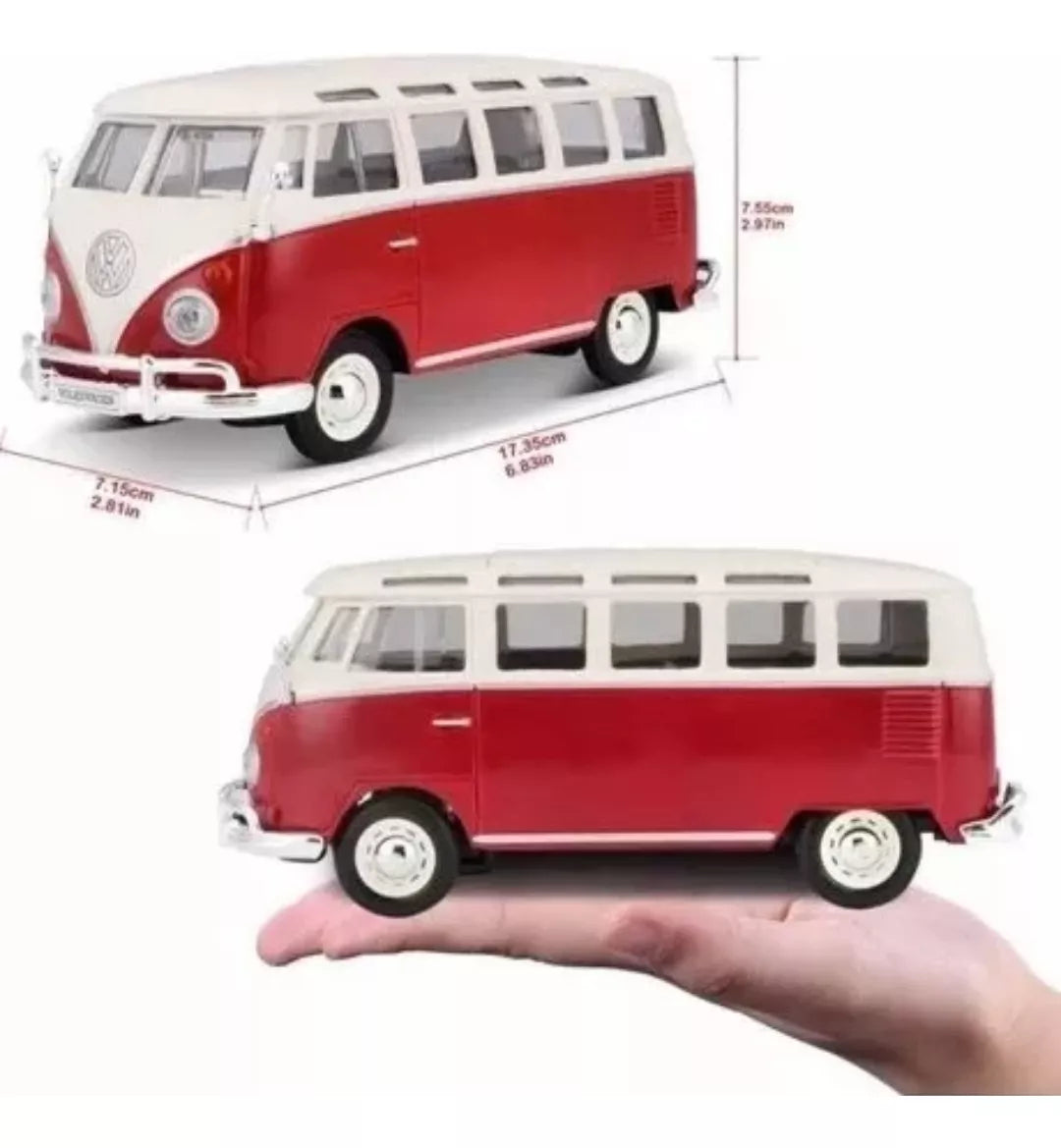 Maisto 1:25 Diecast Volkswagen Van Samba - Red