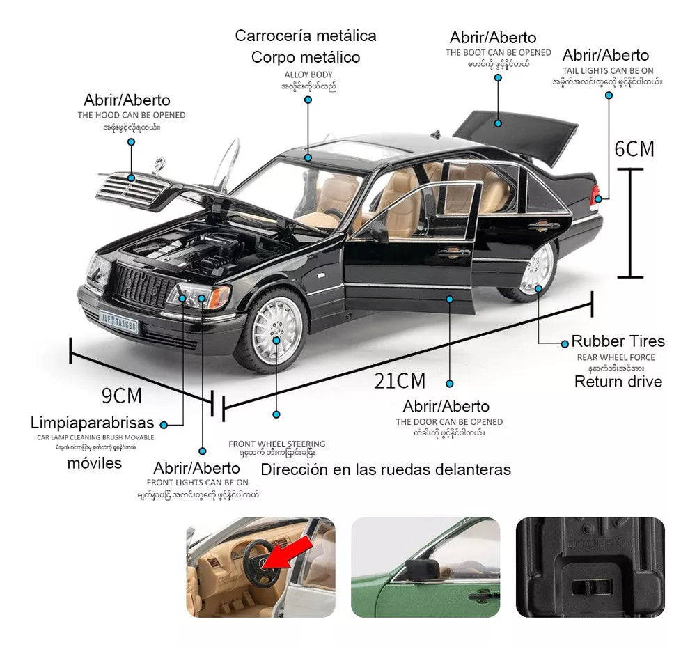 1:24 Diecast Mercedes W140 SL320 Model Car