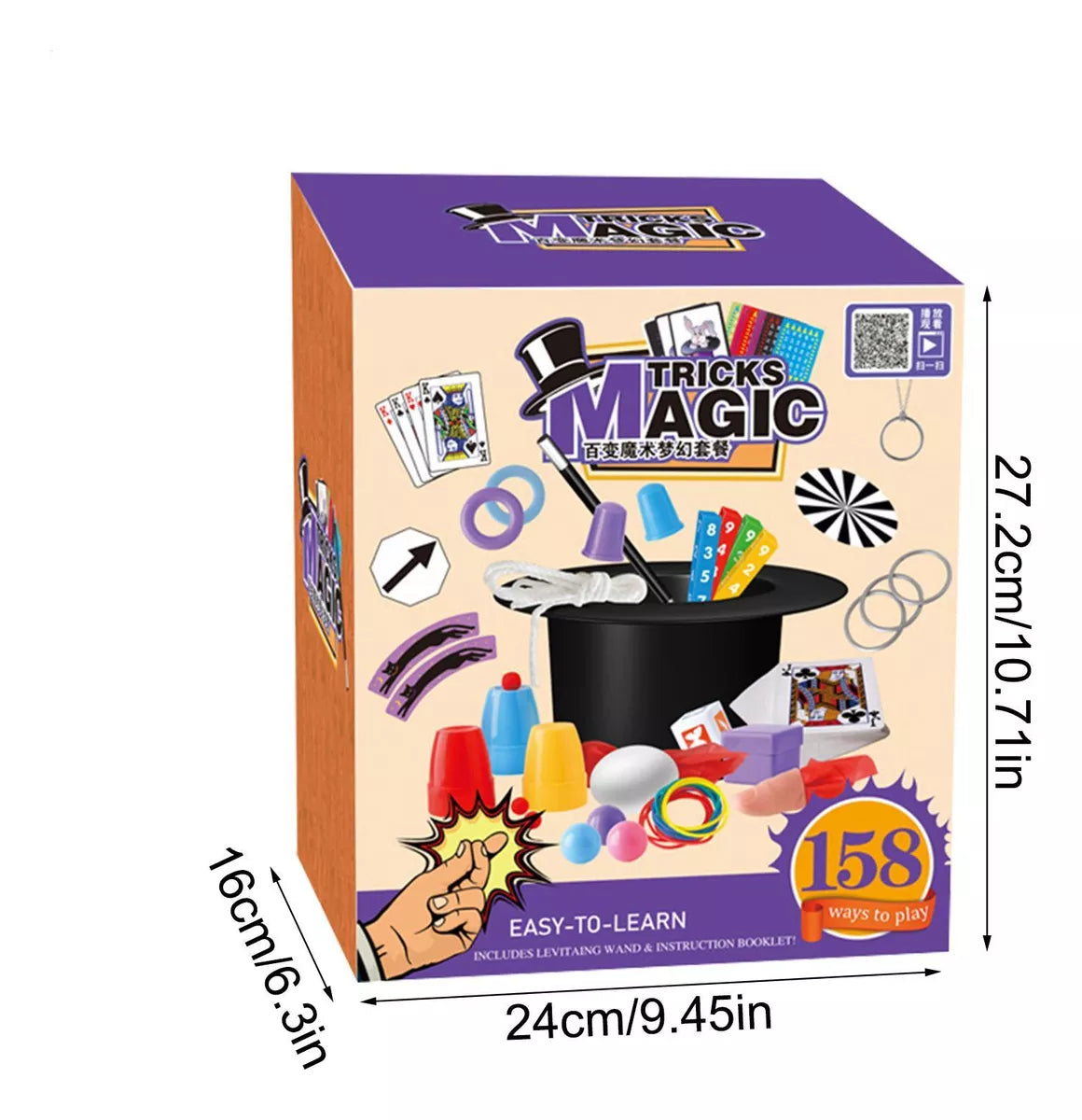 158 Ways Kids Pretend Play Magic Tricks Set With Hat