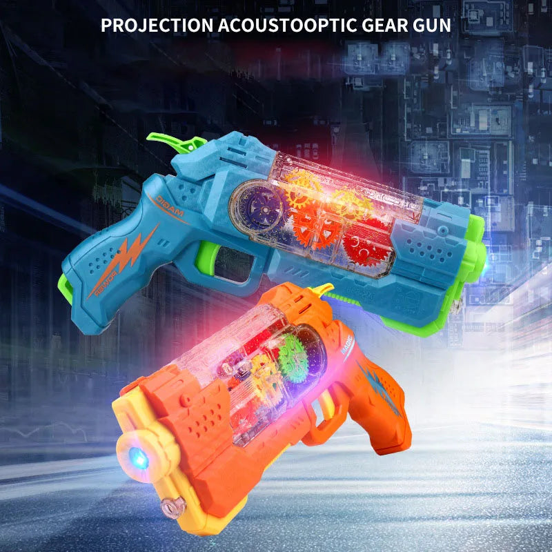 Transparent Gear Projection Shooting Gun With Light & Sound