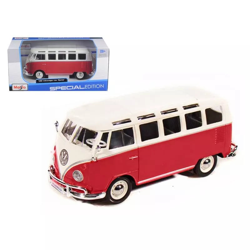 Maisto 1:25 Diecast Volkswagen Van Samba - Red