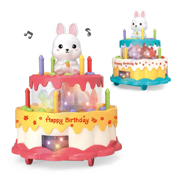 Electric Rotating Rabbit Cake With Light & Music