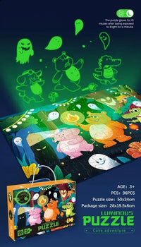 Thumbnail for 96Pcs Glow-In-The-Dark Cartoon Puzzles