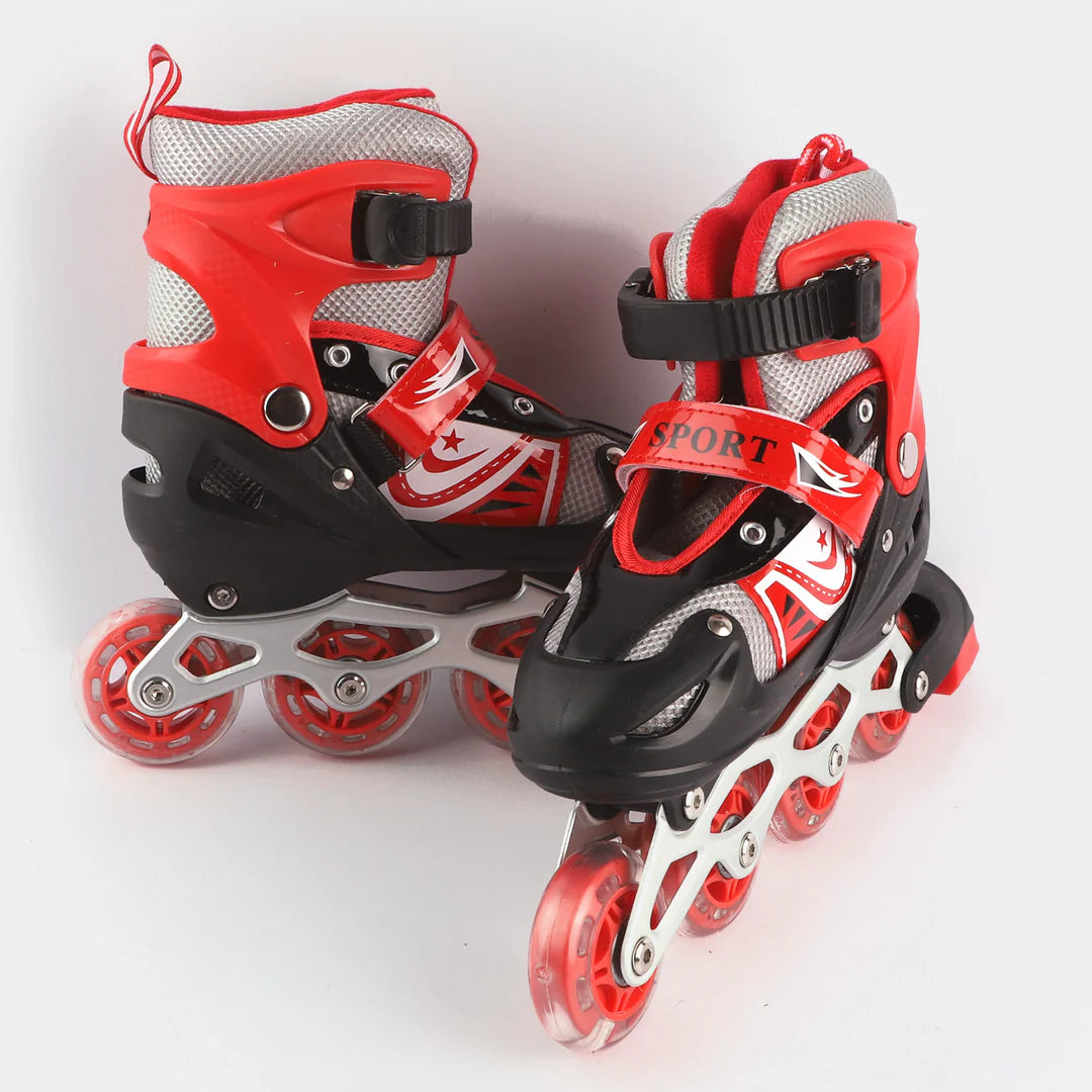 10* Inches Adults Four Wheel Roller Skating Shoes - Red