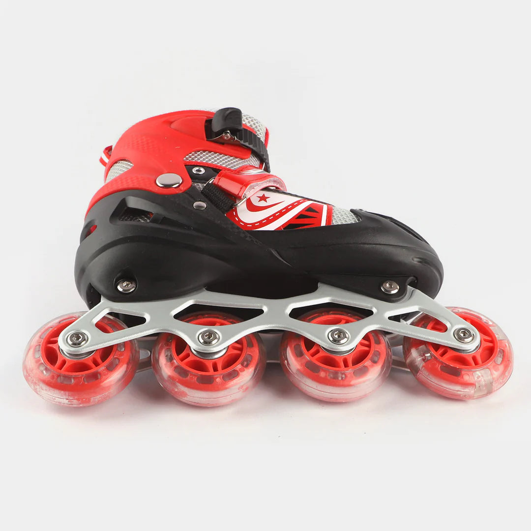 10* Inches Adults Four Wheel Roller Skating Shoes - Red