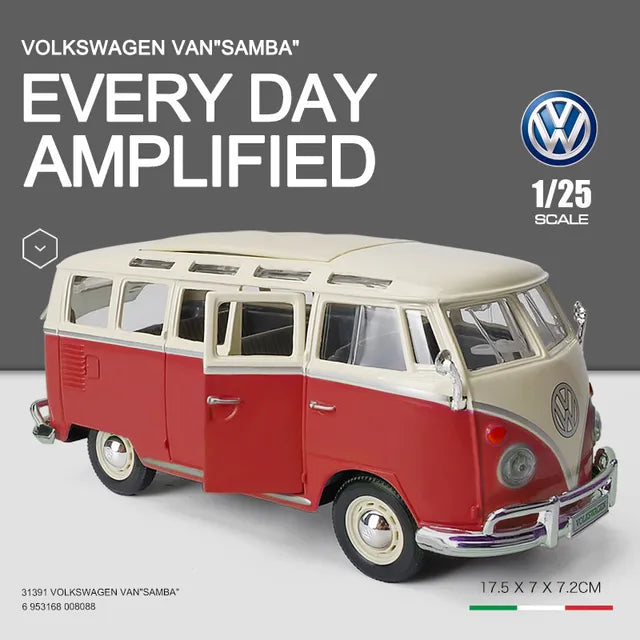 Maisto 1:25 Diecast Volkswagen Van Samba - Red