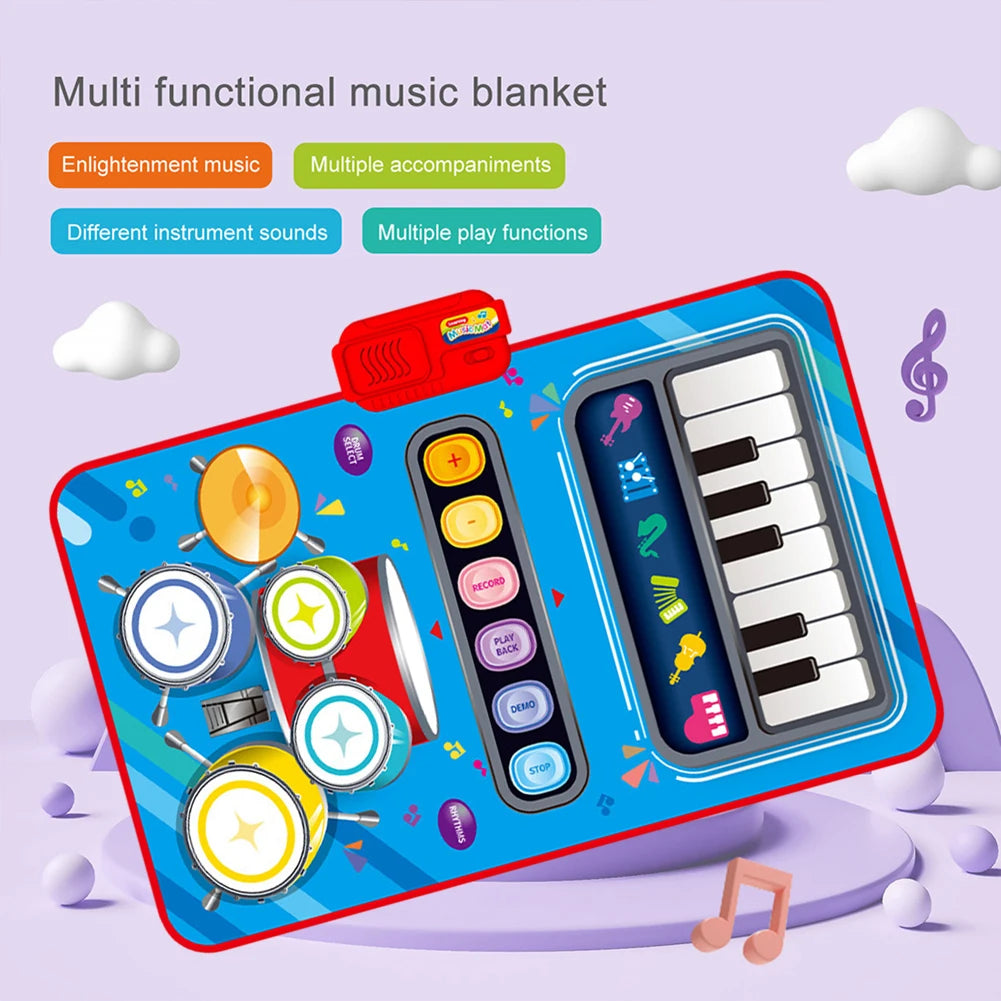 2in1 Electronic Kids Musical Drum Piano Play-Mat