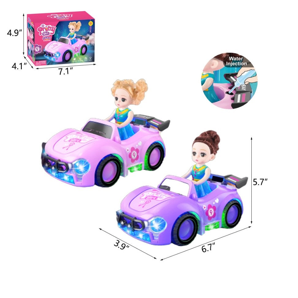 Battery Operated Pretty Girl Spray Roadster Car