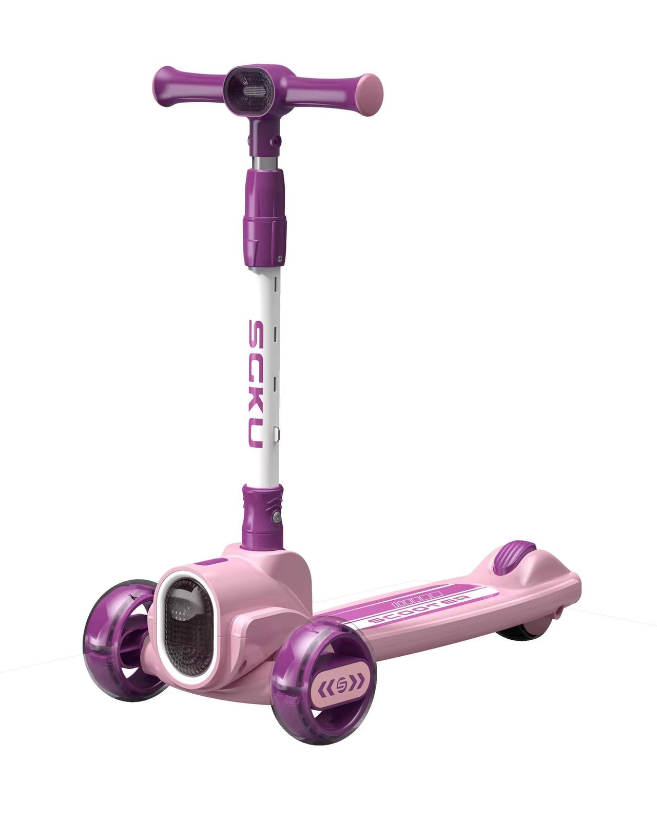 3in1 Kids Foldable Scooter With Light & Music - Purple