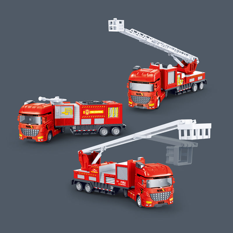 1Pc Friction Movable Fire Brigade Truck - Assortment