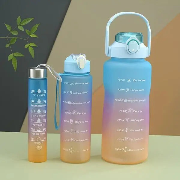 3Pcs Premium Plastic Colorful Water Bottle