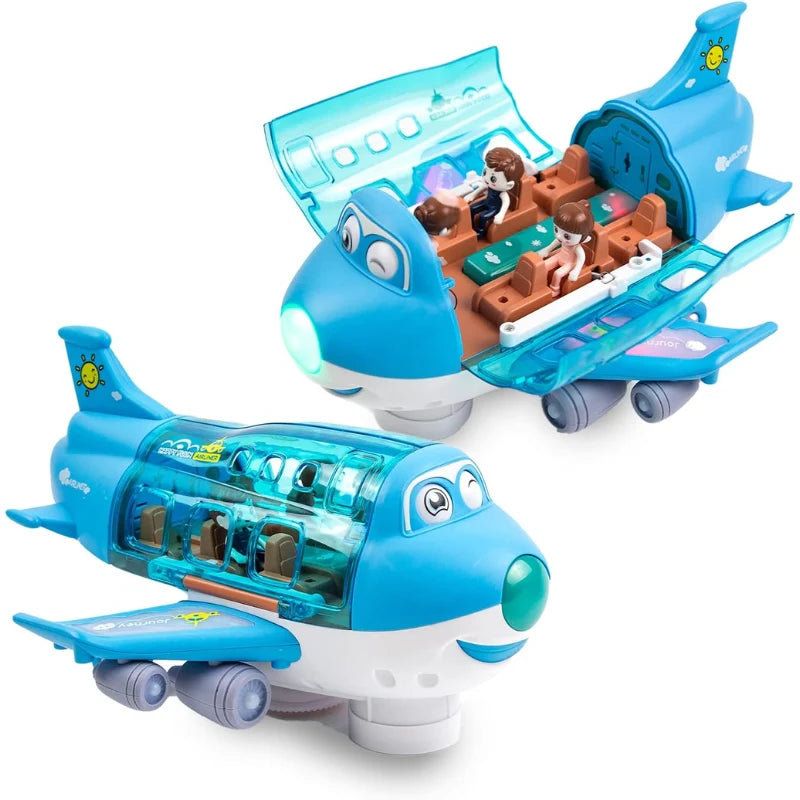 Battery Operated Airliner Toy With Light & Sound - Blue