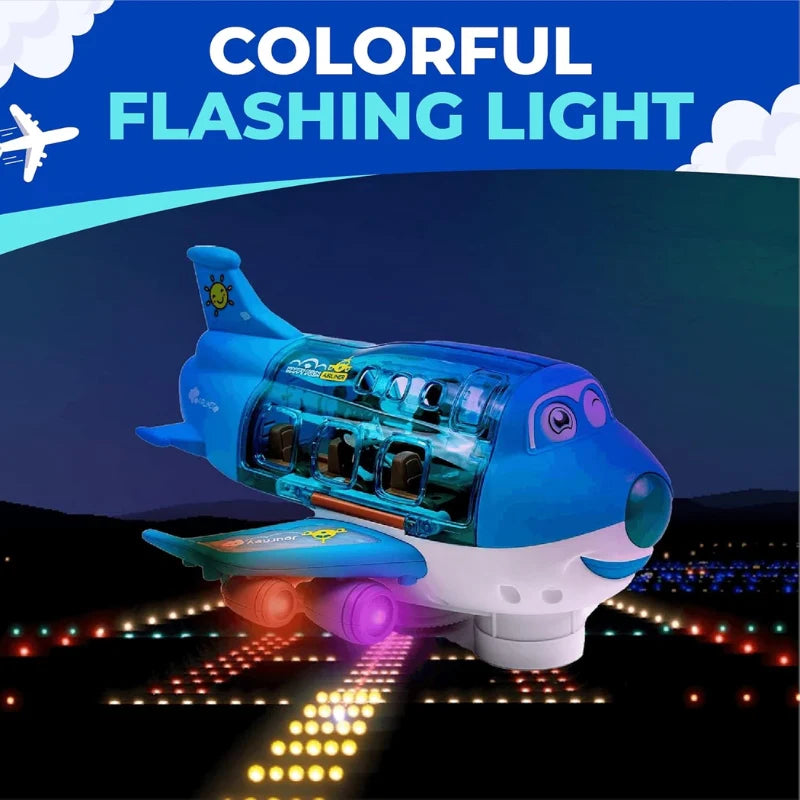 Battery Operated Airliner Toy With Light & Sound - Blue