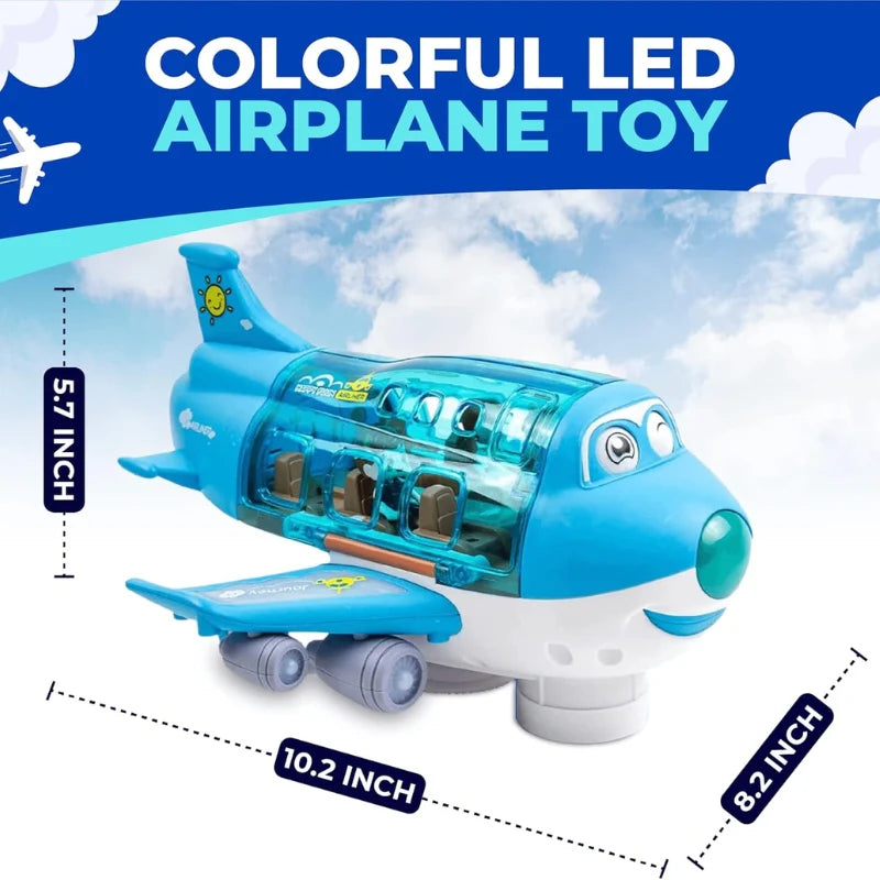 Battery Operated Airliner Toy With Light & Sound - Blue