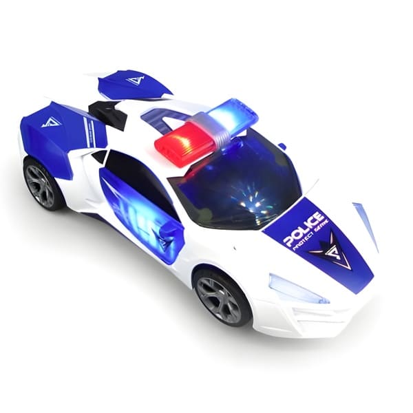 Electronic Musical Police Car With Openable Doors