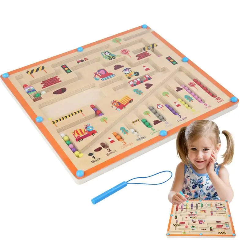 Wooden Magnetic Color Sorting Counter Board