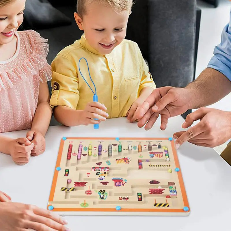 Wooden Magnetic Color Sorting Counter Board