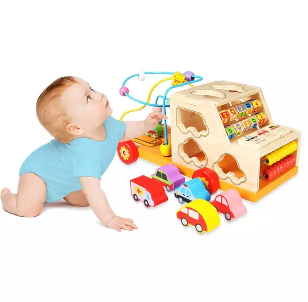 Wooden Multi-functional Puzzle Car