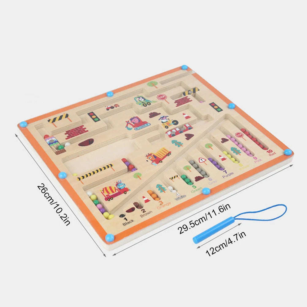 Wooden Magnetic Color Sorting Counter Board