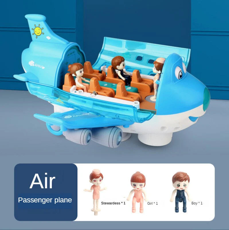 Battery Operated Airliner Toy With Light & Sound - Blue