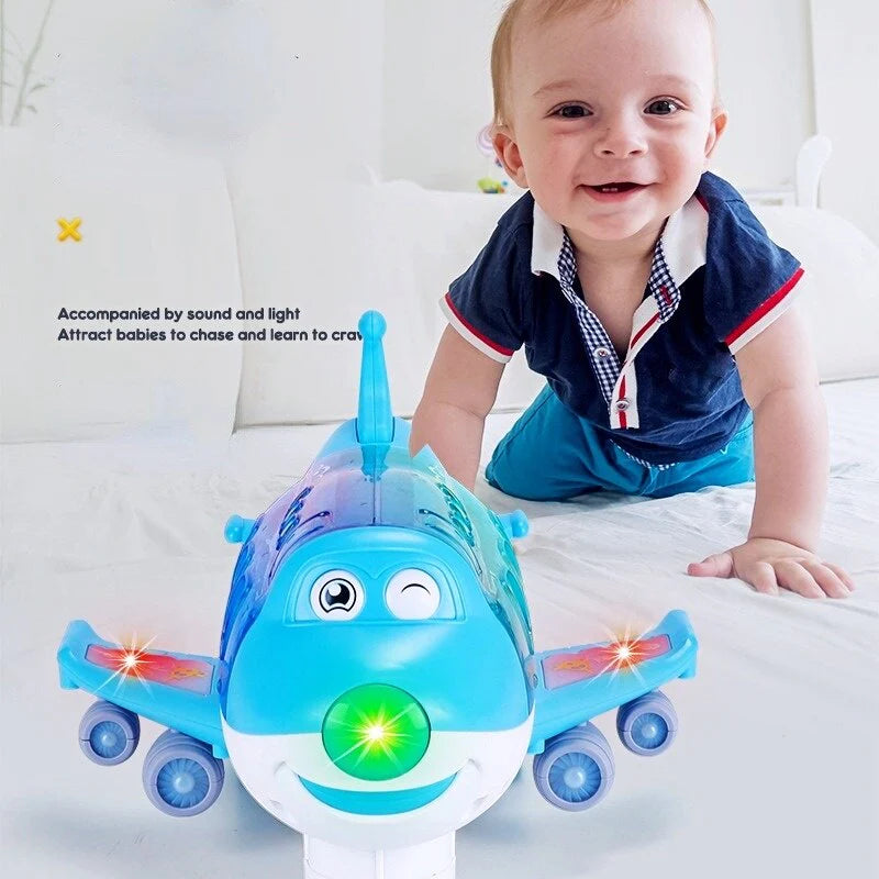 Battery Operated Airliner Toy With Light & Sound - Blue