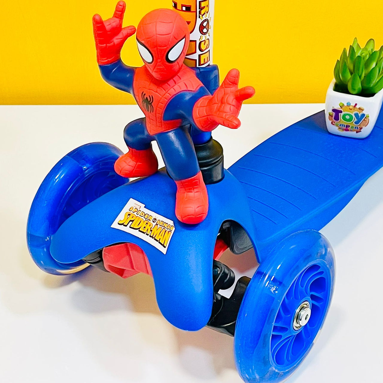 3 Wheels Spider-Man Scooter with Lights - Blue