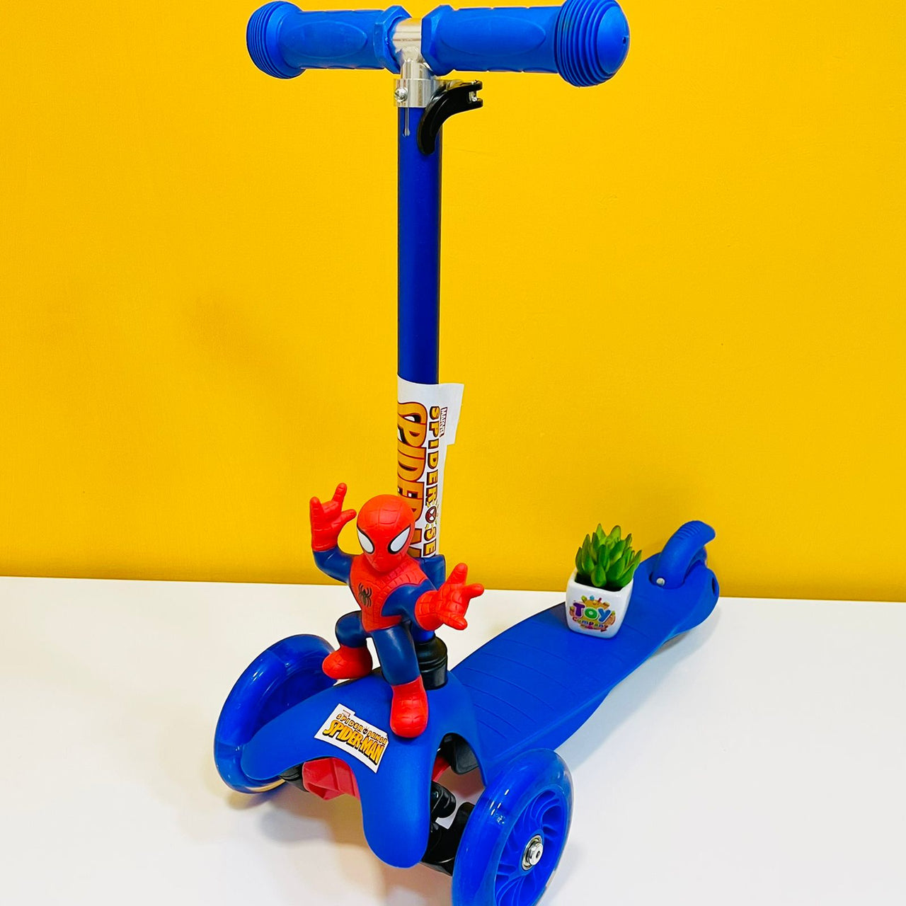 3 Wheels Spider-Man Scooter with Lights - Blue