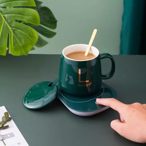 Ceramic Mug Set With Rechargeable Hot Plate