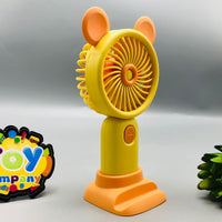 Thumbnail for Mini Rechargeable Adorable Design Fan With Mobile Phone Bracket