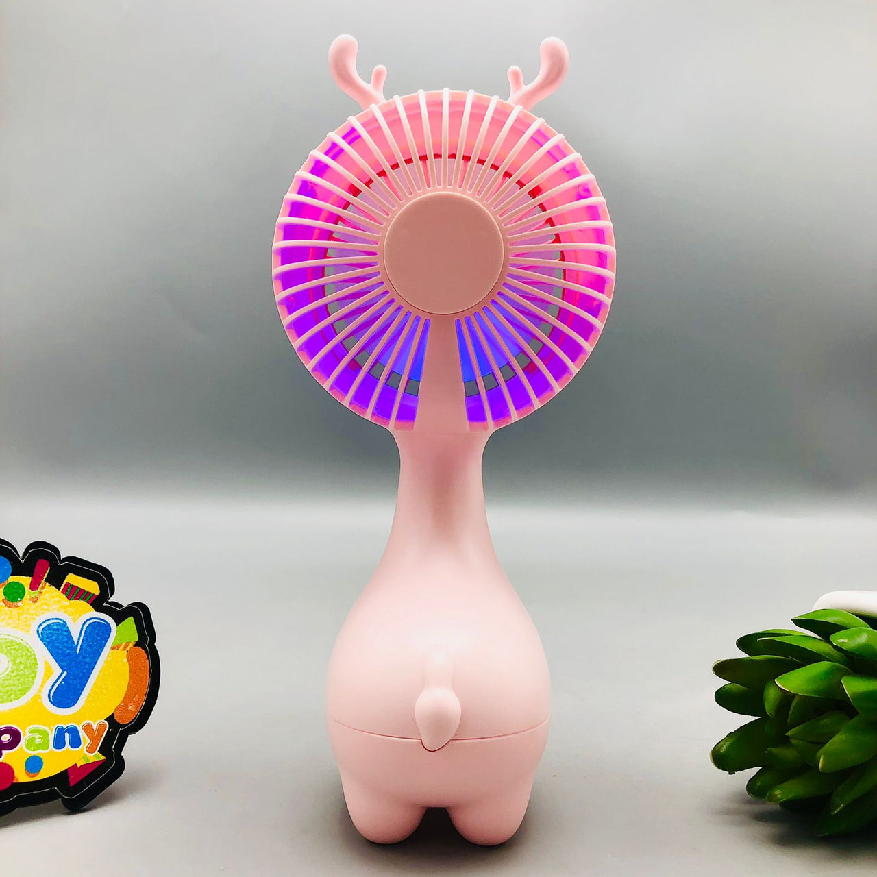 Rechargeable Handheld Colorful Lights Cooling Fan