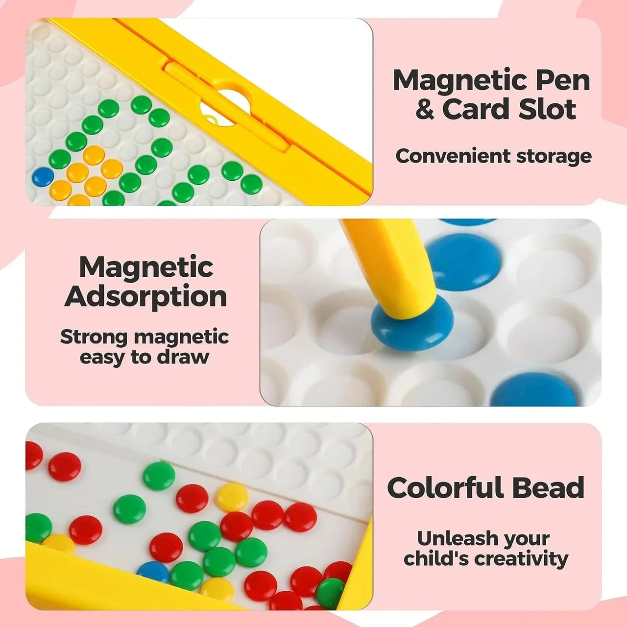 Kids Mini Magnetic Beads Drawing Board