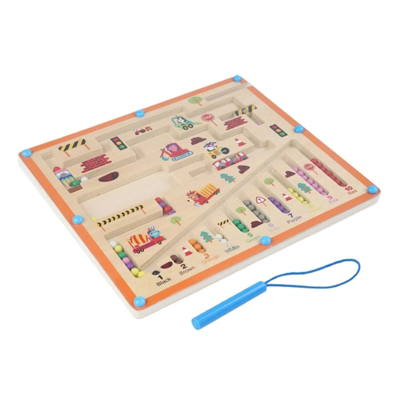 Wooden Magnetic Color Sorting Counter Board