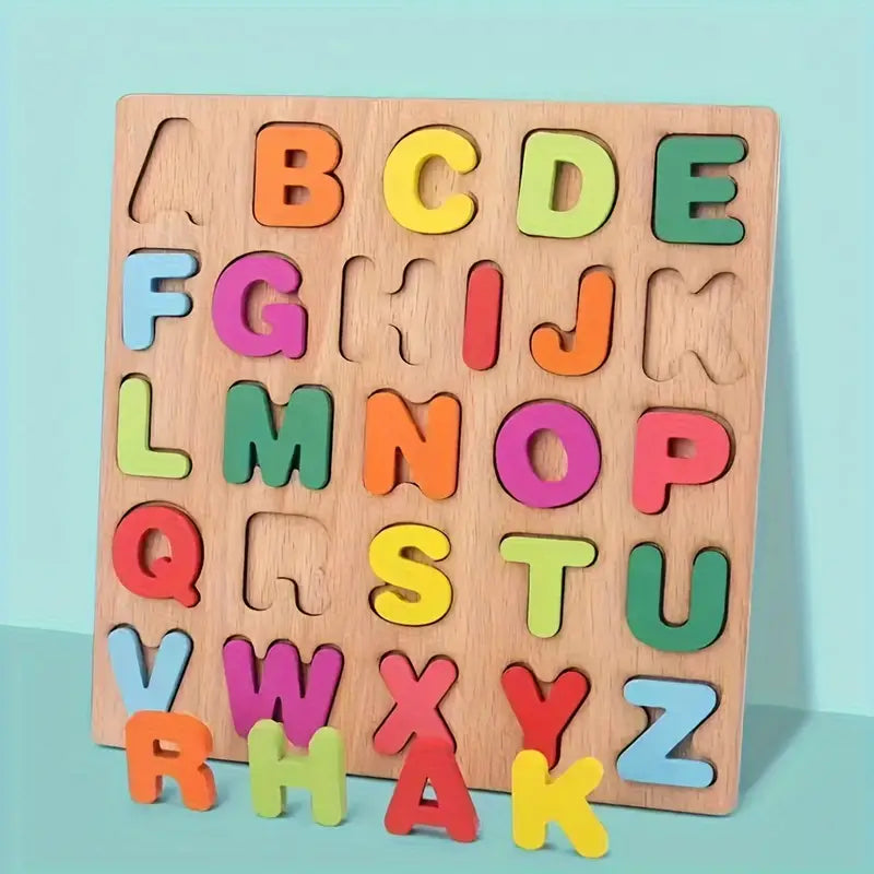 8* Inches Mini Wooden Capital Alphabet A-Z Puzzle Board