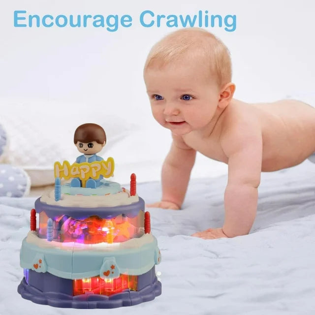 Electric Rotating Birthday Doll Cake With Light & Music