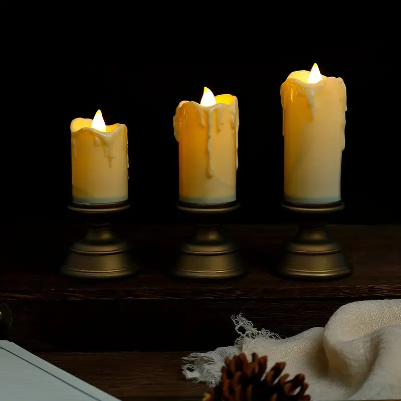 3Pcs Realistic LED Candle For Decoration