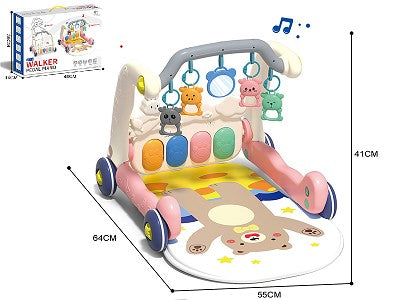 2in1 Baby Piano Play Mat & Walker - Pink